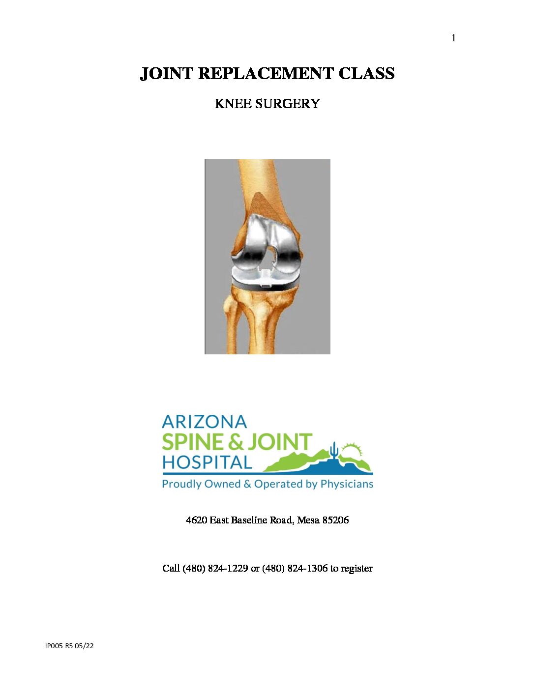 Image of Joint Class Book (knee) – IP005 R5
